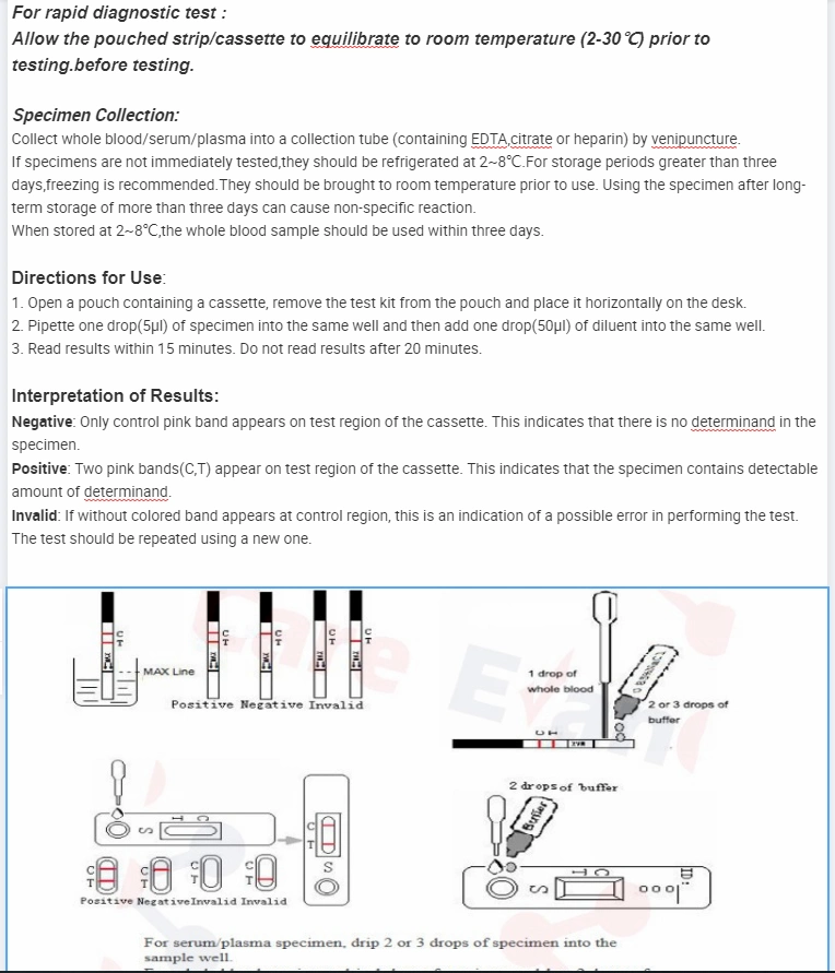 HIV HCG Lh Typhoid Malaria Dengue HCV HBV Hbsag Syphilis Tp H. Pylori HP Antigen Antibodytoxo Chlamydia Fob Psa Rapid Urine Analysis Doa Alcohol Self Test Kit