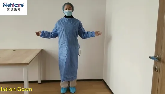 Стоматологический водонепроницаемый изоляционный халат из ПП+ПЭ, Одноразовый изоляционный халат из нетканого материала SMS, Изоляционный халат для гражданского использования, Защитная одежда